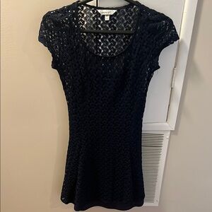 Elegant Dark Navy Blue Lace Dress